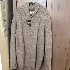 Fjallraven Brown Heathered Shawl Collar Crewneck Sweater
